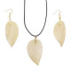 Necklace &amp; Earring Set - Bravery Leaf - Gold