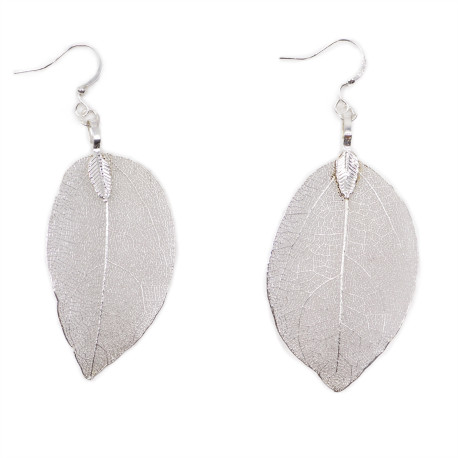 Earrings - Bravery Leaf - Silver