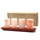 Set of 4 Himalayan Salt Shot Glasses &amp; Wood Serving Stand