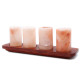 Set of 4 Himalayan Salt Shot Glasses &amp; Wood Serving Stand