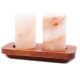 Set of 2 Himalayan Salt Shot Glasses &amp; Wood Serving Stand