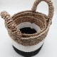 Seagrass Basket Set - Dark Grey / White / Natural