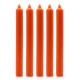 Solid Colour Dinner Candles - Rustic Orange - Pack of 5