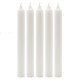 Solid Colour Dinner Candles - Rustic White - Pack of 5