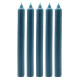 Solid Colour Dinner Candles - Rustic Teal - Pack of 5