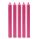 Solid Colour Dinner Candles - Rustic Deep Pink - Pack of 5