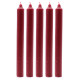 Solid Colour Dinner Candles - Rustic Burgandy - Pack of 5