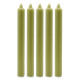 Solid Colour Dinner Candles - Rustic Olive - Pack of 5