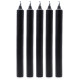 Solid Colour Dinner Candles - Rustic Black - Pack of 5