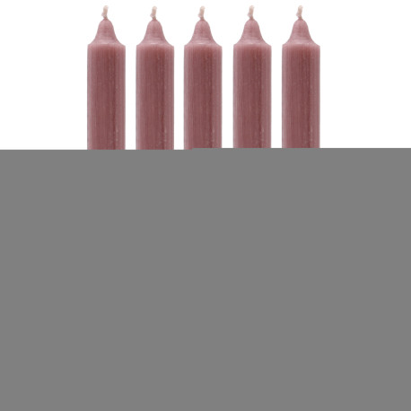 Solid Colour Dinner Candles - Rustic Dusty Pink - Pack of 5