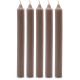 Solid Colour Dinner Candles - Rustic Taupe - Pack of 5