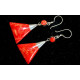 925 Silver Earrings - Triangle Double Drop