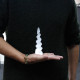 Selenite Spiral Unicorn Horn Tower - 15 cm