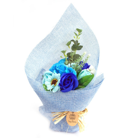 Standing Soap Flower Bouquet - Blue