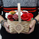 Large Pink Bouquet in Wicker Basket