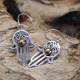 Silver &amp; Gold Earring - Hamsa