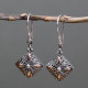 Silver &amp; Gold Earring - Square Drop