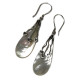 Shell &amp; Silver Earrings - Three Hearts - MOP