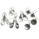 Shell &amp; Silver Earrings - Three Hearts - MOP