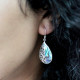 Shell &amp; Silver Earrings - Three Hearts - MOP