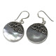 Shell &amp; Silver Earrings - Classic Disc - MOP