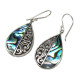 Shell &amp; Silver Earrings - Teardrop- Abalone