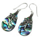 Shell &amp; Silver Earrings - Dragonflies - Abalone