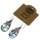 Shell &amp; Silver Earrings - Dragonflies - Abalone