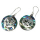 Shell &amp; Silver Earrings - Flowers - Abalone