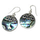 Shell &amp; Silver Earrings - Classic Disc - Abalone