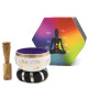 Yin &amp; Yang Singing Bowl Set- White/Purple 10.7cm