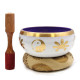 Lrg Yin &amp; Yang Singing Bowl Set- White/Purple 14cm