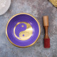 Lrg Yin &amp; Yang Singing Bowl Set- White/Purple 14cm