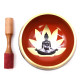 Lrg Buddha Singing Bowl Set- Black/Orange 14cm