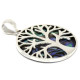 Tree of Life Silver Pendant 30mm - Abalone