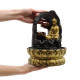 Tabletop Water Feature - 30cm - Golden Meditating Buddha