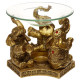 Lucky Elephant Gold Oil and Tart Burner with Glass Dish