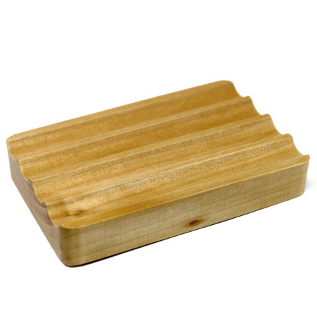 Hemu Wood Soap Dish - Corrugated