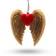 Gold Xmas Angel Wing &amp; Heart - black detail