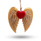 Gold Xmas Angel Wing &amp; Heart - white detail