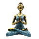 Yoga Lady Figure -  Bronze &amp; Turqoise 24cm