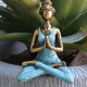 Yoga Lady Figure -  Bronze &amp; Turqoise 24cm