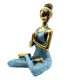 Yoga Lady Figure -  Bronze &amp; Turqoise 24cm