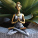 Yoga Lady Figure -  Bronze &amp; Silver 24cm