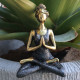 Yoga Lady Figure -  Bronze &amp; Black 24cm