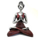 Yoga Lady Figure -  Silver &amp; Bordeaux 24cm