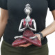 Yoga Lady Figure -  Silver &amp; Bordeaux 24cm