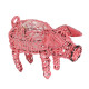 Pink / Black Wire Pig Planter