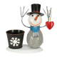 Novelty Zinc Snowman &amp; Planter (7cm pot)