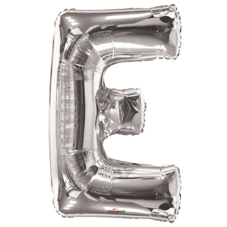 34"" Silver Letter E Balloon